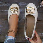 Damen Schicke Ballerinas mit glänzender Schnallenapplikation R&B