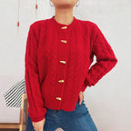 Damen Strickjacke mit dekorativen Knöpfen und strukturierter WR&Bart R&B