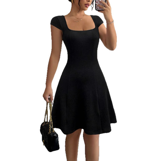 Damen Ärmelloses A-Linien Kleid mit quadratischem Ausschnitt R&B