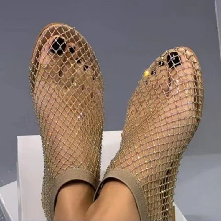 Damen Netz-Booties mit modischem Fischgrätdesign und atmungsaktiver Struktur R&B