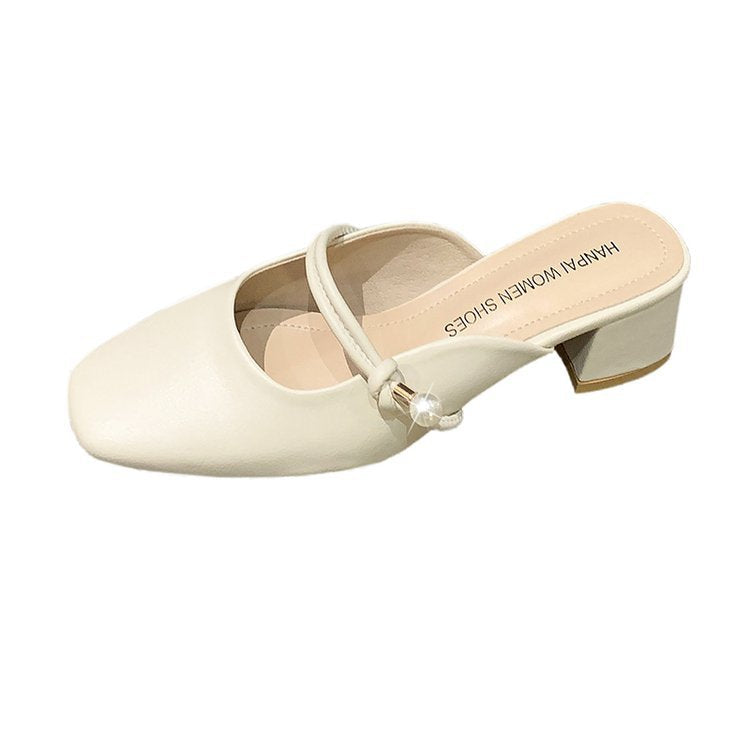 Damen elegante und bequeme Mules mit Blockabsatz