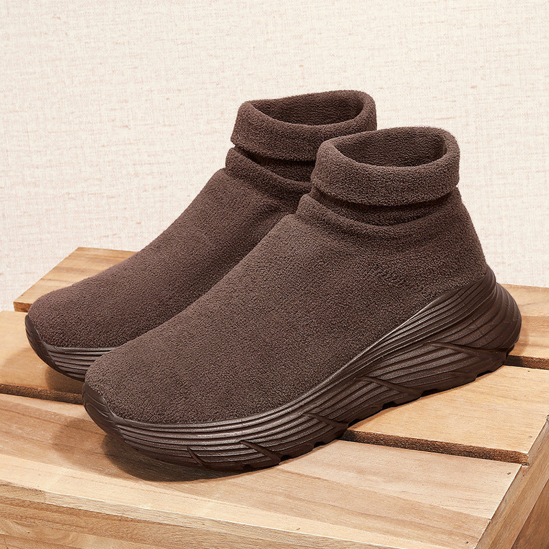 Damen Sportliche Strick-Sneaker mit hochelastischem Knöchelabschluss und rutschfester Sohle