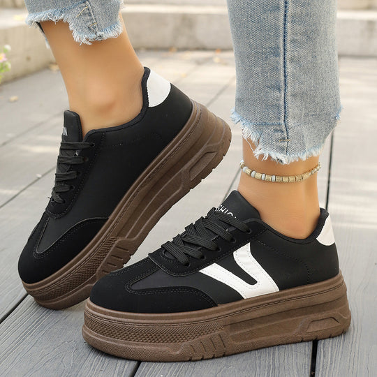 Damen modische Plateau-Sneaker mit rutschfester Sohle und komfortablem Innenfutter R&B
