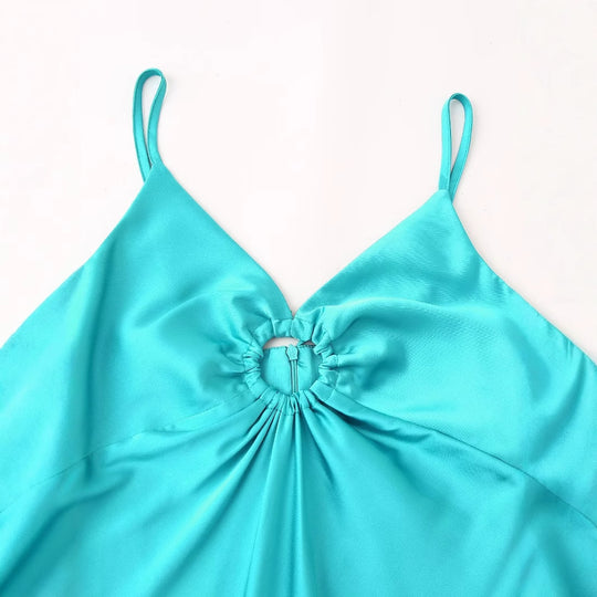 Damen Maxikleid mit einem eleganten Oberteil und zarten Rüschen R&B