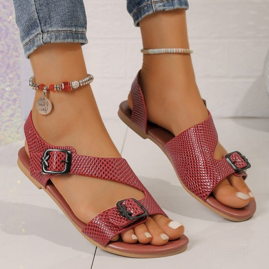 Damen Komfortable Riemchen-Sandalen mit modischem Lochdesign R&B