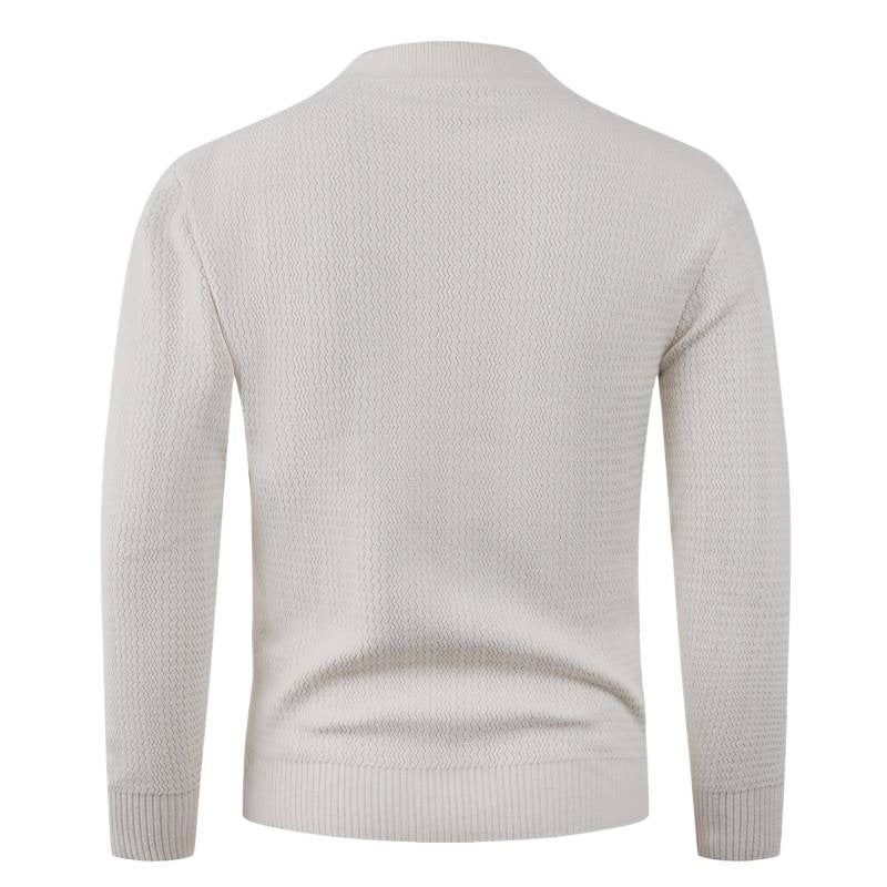 Herren Strukturpullover mit hochgeschlossenem Kragen und modischem Design R&B
