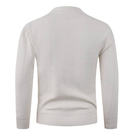 Herren Strukturpullover mit hochgeschlossenem Kragen und modischem Design R&B