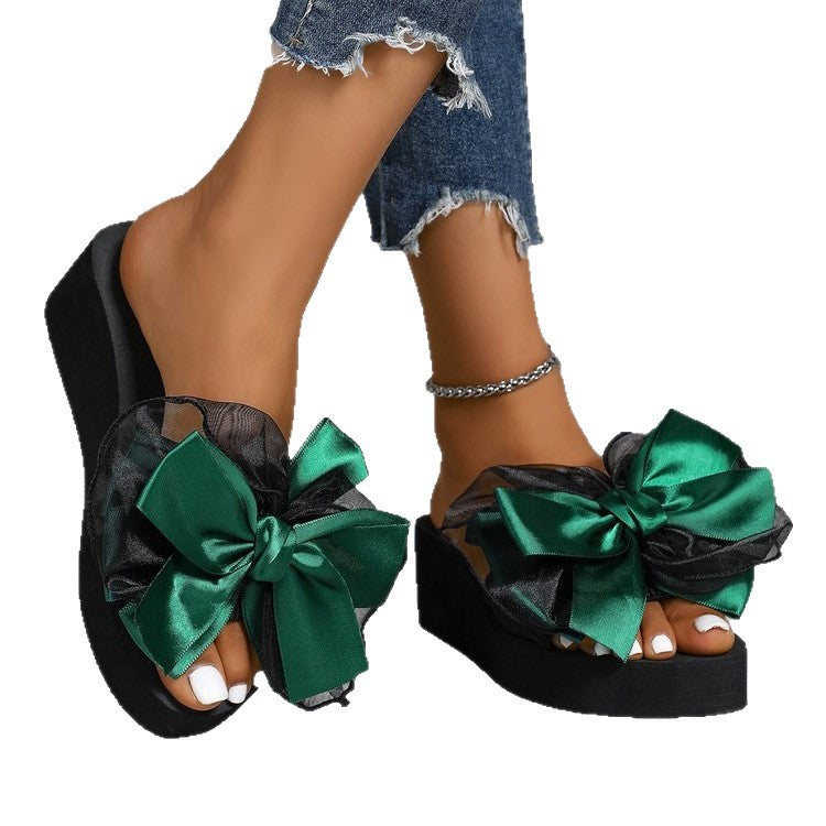 Damen Glamouröse Schaum-Sandalen mit auffälligem Schleifen-Design R&B