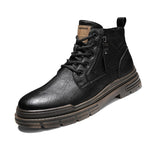 Damen Robuste Lederstiefel mit praktischem Reißverschluss und dämpfender Sohle R&B