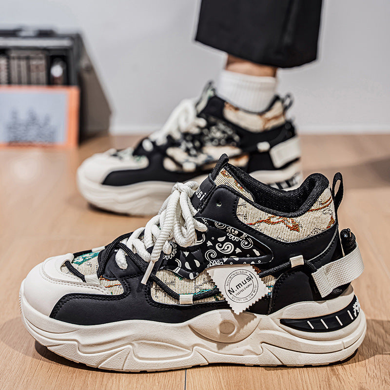 Damen Sportliche High-Top Sneakers mit modischem Ethno-Muster und innovativer Sohlentechnologie