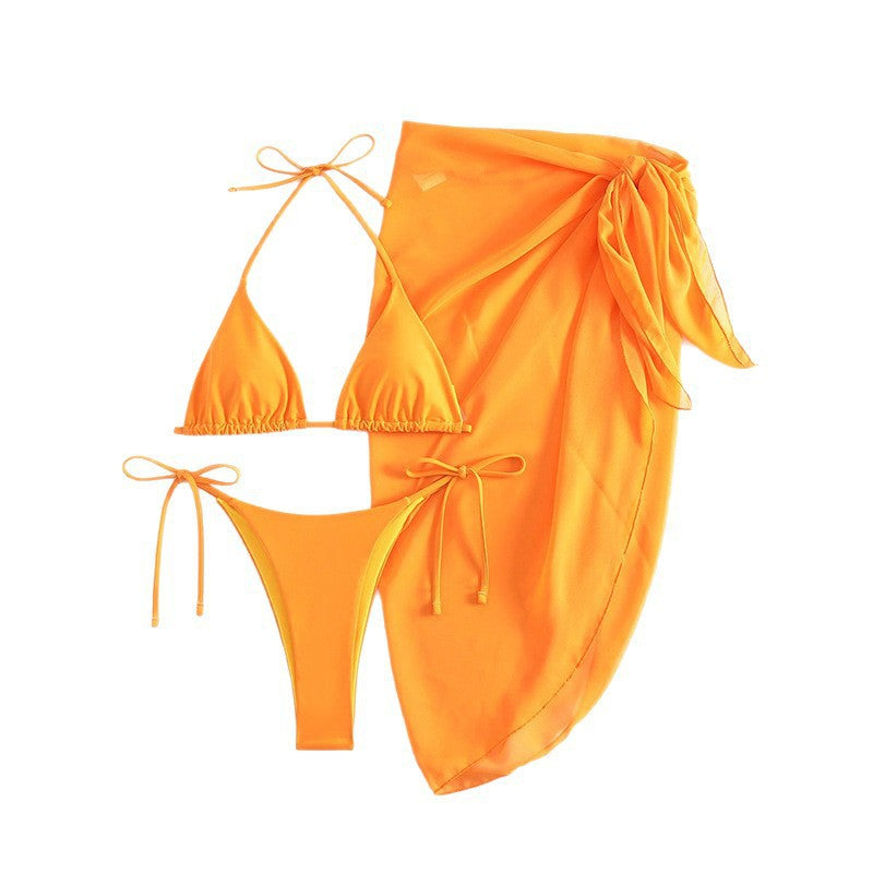 Damen Triangel-Bikini mit elegantem Wickelrock R&B