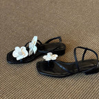 Damen Sling-Sandalen mit floralem Design und bequemem Blockabsatz R&B