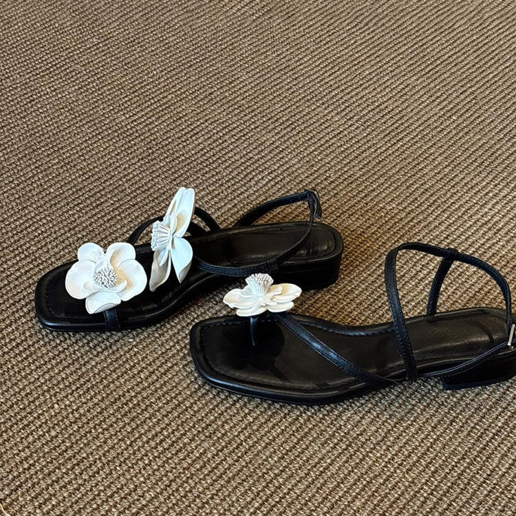 Damen Sling-Sandalen mit floralem Design und bequemem Blockabsatz R&B