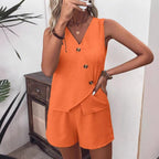 Damen eleganter Jumpsuit mit raffiniertem Wickeldesign R&B