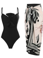 Damen Badeanzug mit elegantem Wickelrock R&B