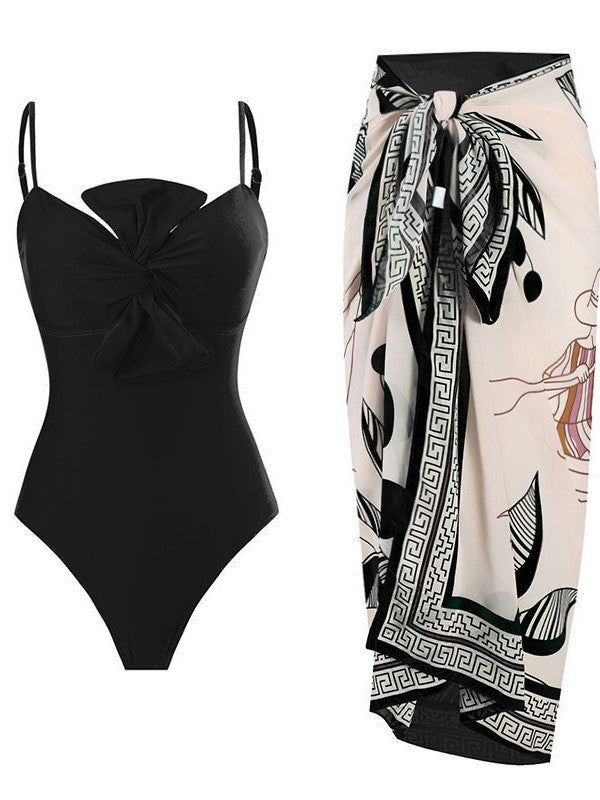 Damen Badeanzug mit elegantem Wickelrock R&B
