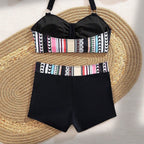 Damen Bikini-Set mit modischem High-Waist-Schnitt und verstellbaren Trägern R&B
