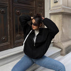 Damen Lässige Oversized-Jacke mit praktischen Taschen und elegantem Schnitt R&B
