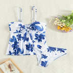 Damen Tankini-Set mit floralem Oberteil und hochgeschnittenem Höschen R&B