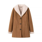 Damen lässiger Mantel mit extra weichem Futter und Knopfleiste R&B