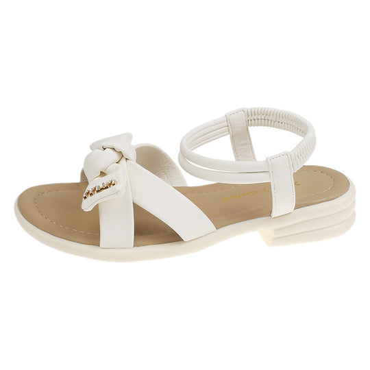 Damen elegante Sandalen mit hochwertigem Knoten-Design und flexiblem Riemen R&B