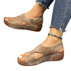 Damen bequeme und stylische Sandalen mit geflochtenem Riemen R&B