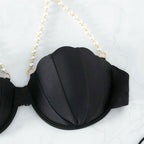 Damen Bikinioberteil mit eleganten Muschel-Details und verstellbaren Trägern R&B