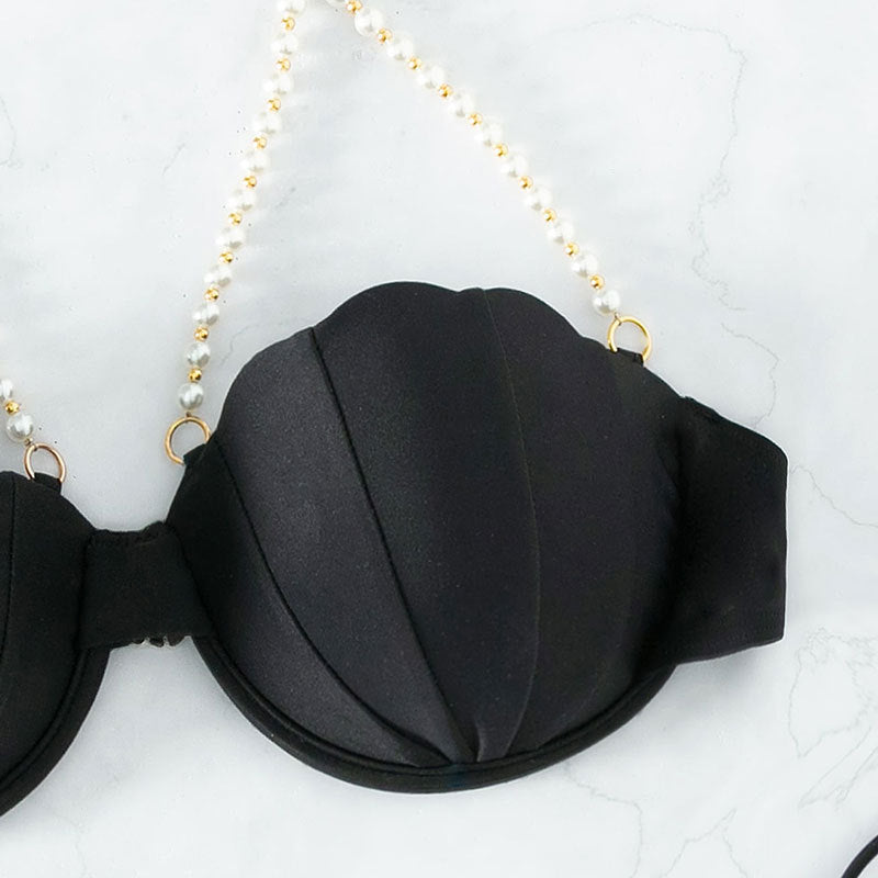Damen Bikinioberteil mit eleganten Muschel-Details und verstellbaren Trägern R&B