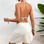 Damen Triangel-Bikini mit dekorativem Wickelrock und modischen Ringdetails R&B