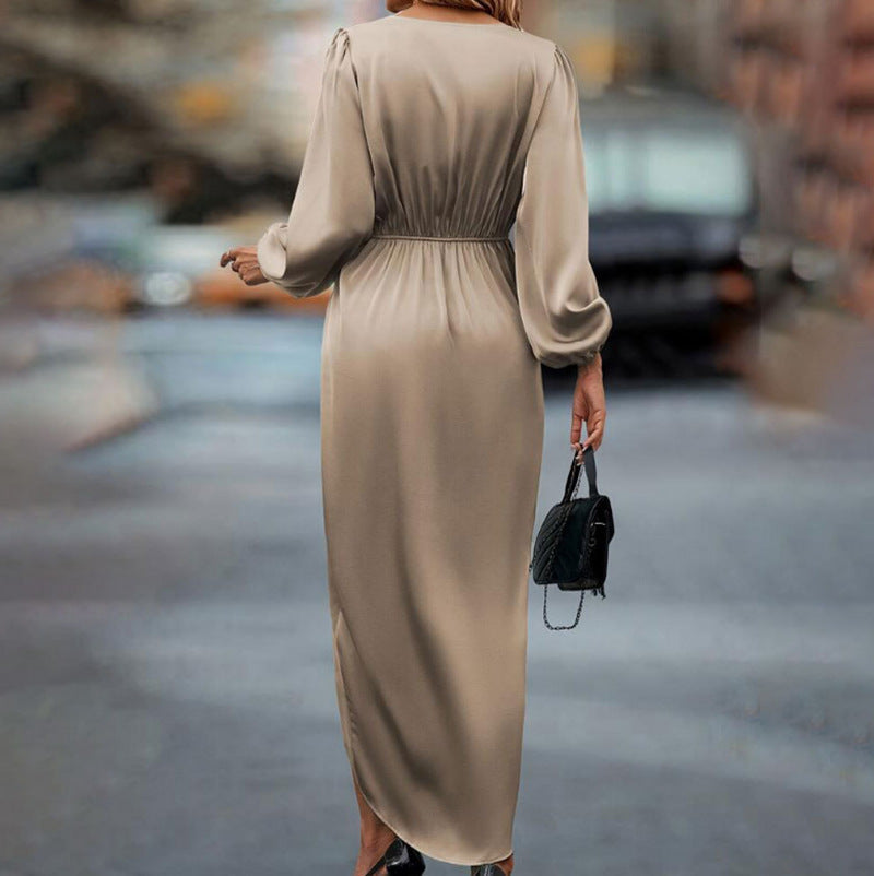 Damen elegantes und fließendes Maxi-Kleid R&B