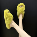 Damen Flauschige Hausschlappen mit gewendeten Riemen und ergonomischem Fußbett R&B