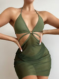 Damen Triangel-Bikini mit transparentem Wickelrock R&B