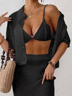 Damen lässiger Häkel-Overal mit Knopfdesign R&B
