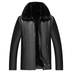 Herren warme Lammlederjacke mit gefüttertem Kragen R&B