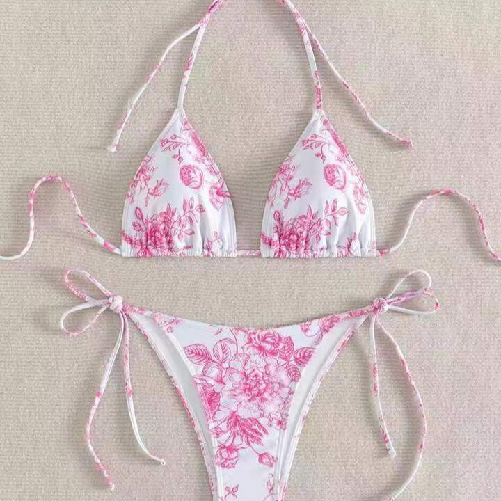 Damen Elegantes Triangel-Bikini-Set mit herausnehmbaren Polstern R&B
