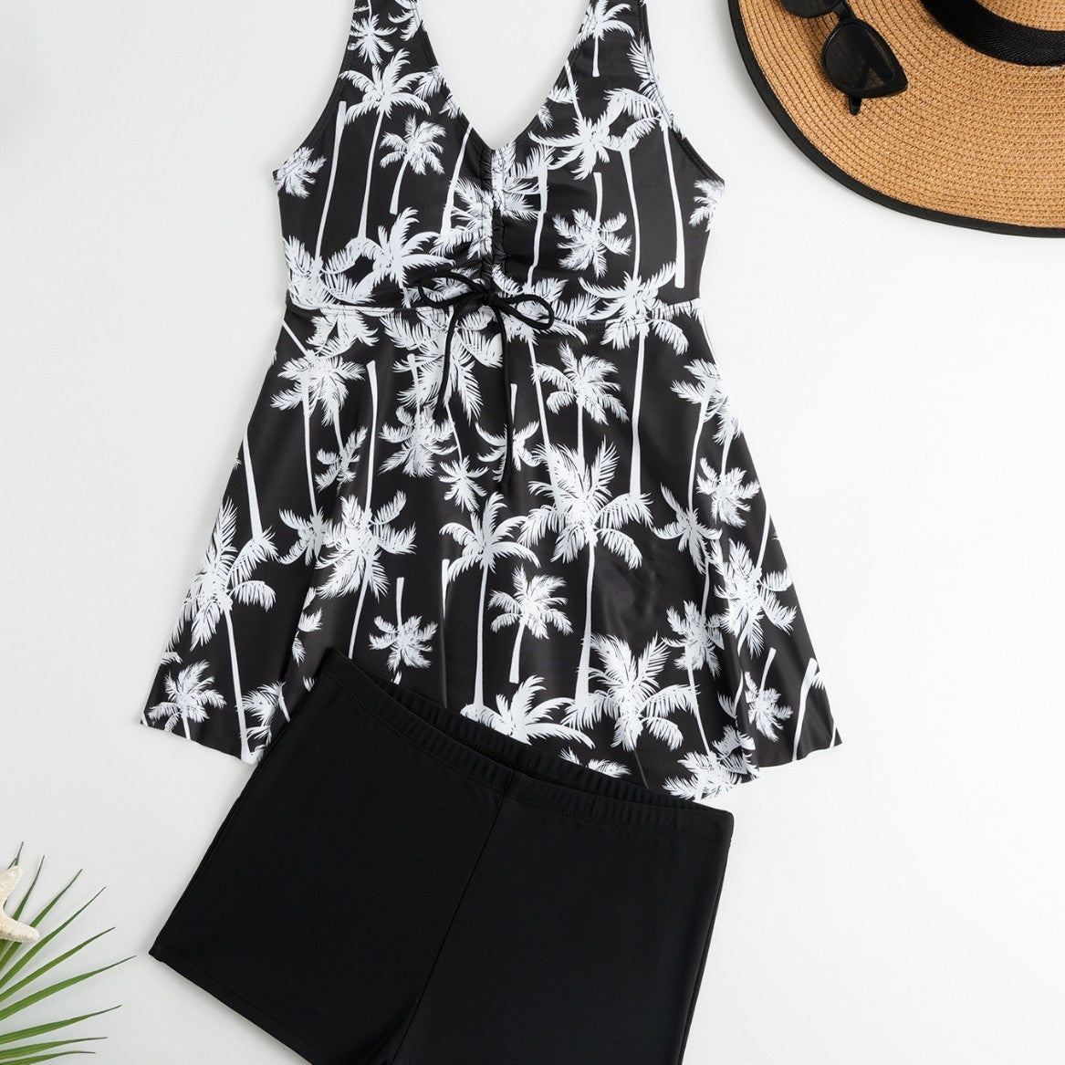 Damen Tankini-Set mit floralen Akzenten und bequemen Shorts R&B
