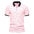 Herren Poloshirt mit einzigartigem Muster und modernem Stehkragen
