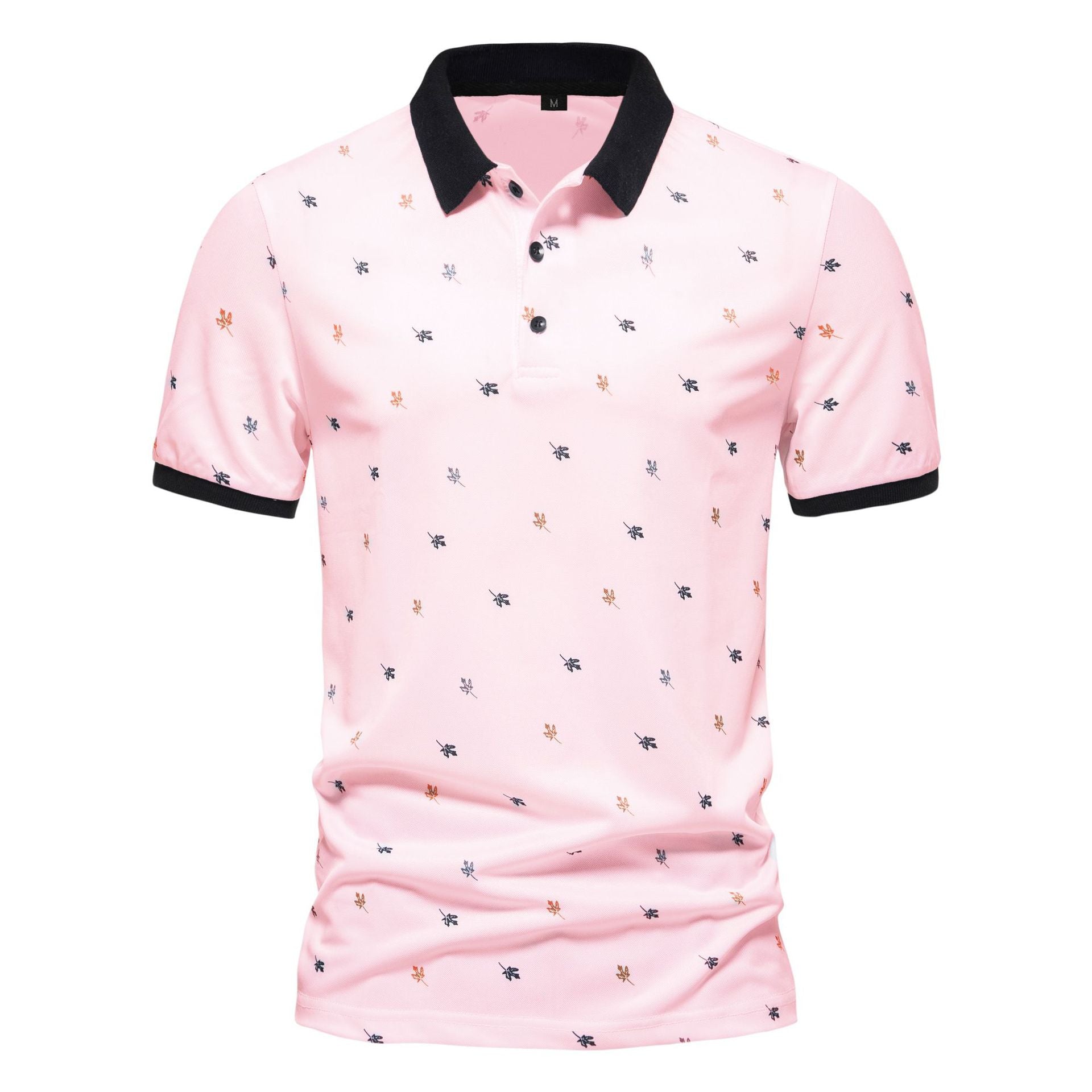 Herren Poloshirt mit einzigartigem Muster und modernem Stehkragen
