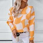 Damen Strickpullover mit modernem Muster und lässigem Schnitt