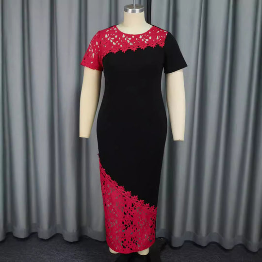 Damen Elegantes Kleid mit Spitzenakzenten und Figurbetontem Schnitt R&B