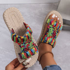 Damen bunte und leichtgewichtige Freizeit-Sandalen mit geflochtenem Obermaterial R&B