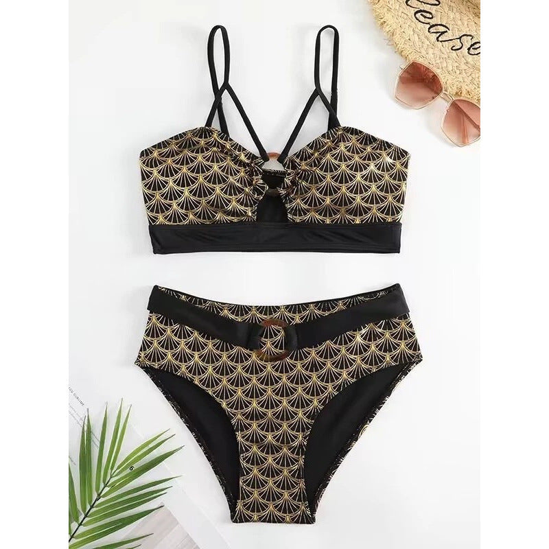 Damen Triangel-Bikini mit elegantem Schnitt und modischen Akzenten R&B