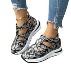 Damen Sportliche Sneaker mit floralem Cut-Out-Design und rutschfester Sohle R&B