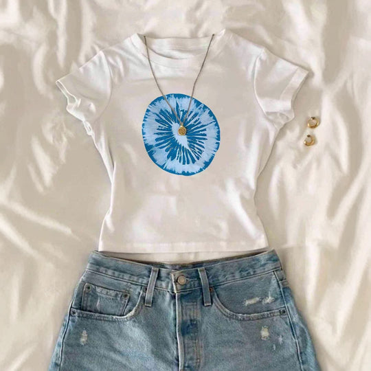Damen T-Shirt mit kreativem grafischen Design und urbanem Statement R&B