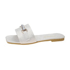 Damen elegante Slipper mit dekorativer Schnalle