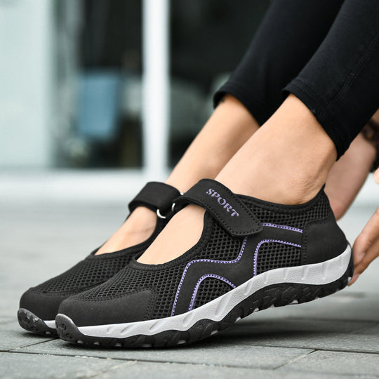 Damen Atmungsaktive Sport-Sneaker mit verstellbarem Klettverschluss R&B