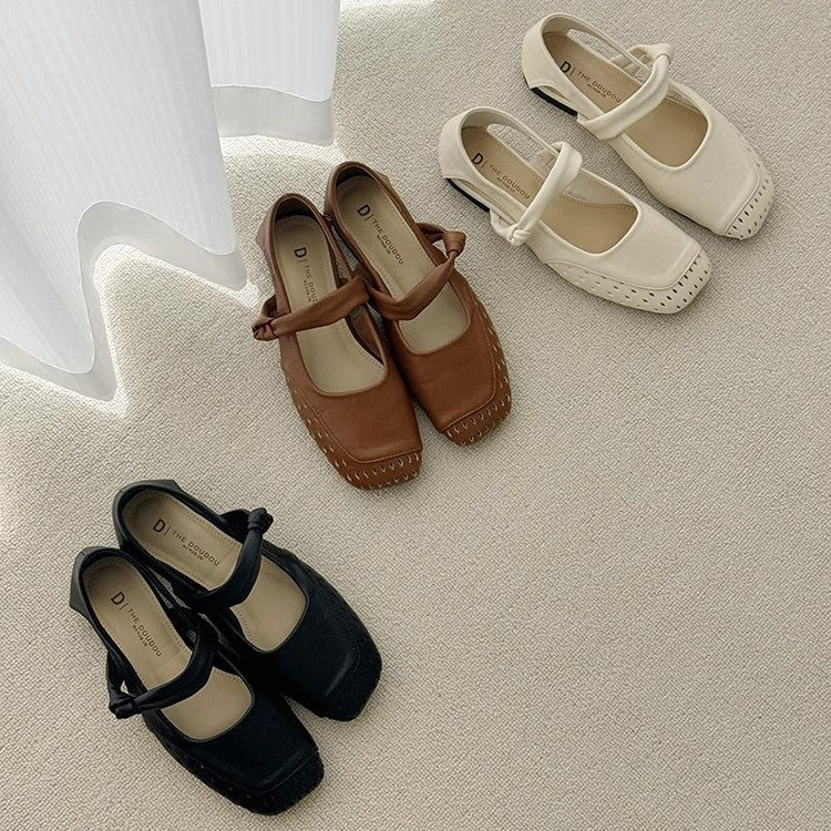Damen Ballerinas mit modischem Riemchen und durchbrochenem Design R&B