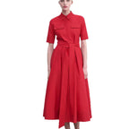 Damen Hemdkleid mit tailliertem Gürtel und klassischen Details R&B