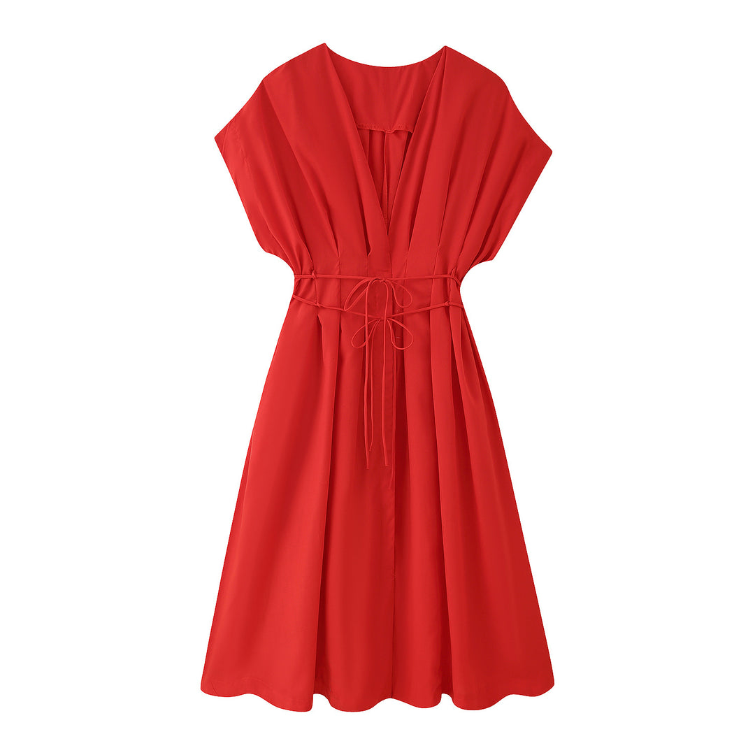 Damen Midikleid mit eleganter Wickeloptik und fließendem Schnitt R&B