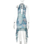 Damen Halterkleid mit asymmetrischem Saum R&B
